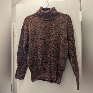 & Other Stories Metallic Copper Turtleneck Sweater Size S